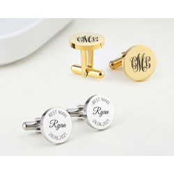 Personalised Gold Initial Cufflinks, Monogram Cufflinks, Wedding Birthday Gift, Mens Cufflinks, Cufflinks For Groomsmen, Cufflinks For Men