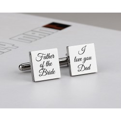 Personalized Cuff links, Father of the Bride Gift for Dad, Best Man Cufflinks, Custom Groomsman Gift, Wedding Boyfriend Husband Gift