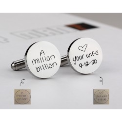 Personalized Wedding Cufflinks With handwriting, Cuff Links for Dad, Best Man Cufflink for Groom, cufflink for wedding father of the bride